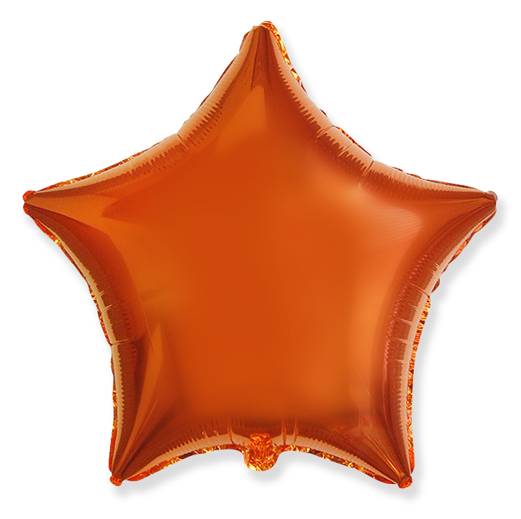 Фольгированная Звезда, Оранжевый (46 см)
